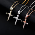 New Hip Hop Cross Charm Necklace Micro Pave 3A+ Cubic Zirconia Rope Chain Iced Out Women Men Fashion Bling Bling Pendant Jewelry