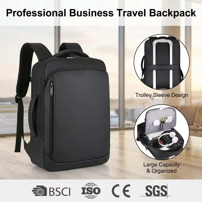 Wholesale Multi Functional 15.6 Inch Laptop Backpack USB Charging Port Daily Commute Flight Travel