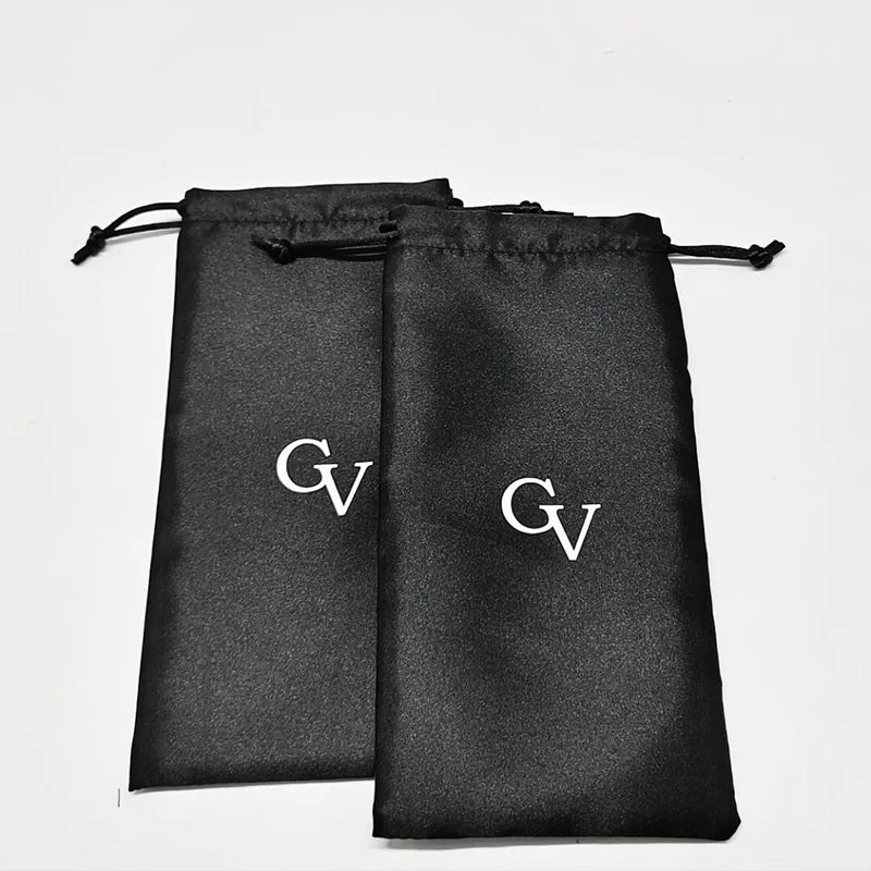 Luxury Fashion Design Customized Gift Packaging Silk Satin Drawstring Jewelry Pouch Bag Small Jewelry Dust Bag With Logo