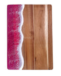Hot Sale Wood Cutting Board with Ocean Wave Pattern Resin Charcuterie Board for Cheese Serving