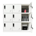 9 Door White Steel Storage Lockers Home Modern Metal Cabinets