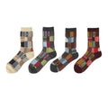 Wholesale Vintage Patchwork Jacquard Socks Men Women Casual Designer Cotton Crew Socks