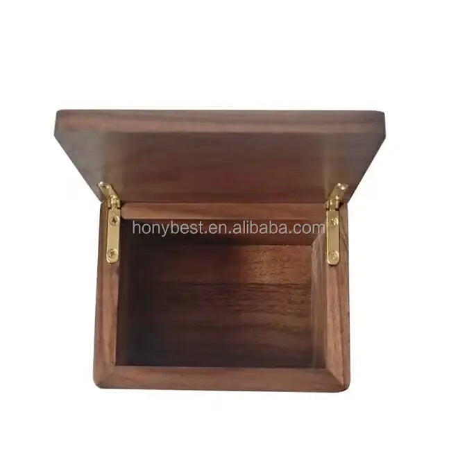 Walnut Wood Gift Box with Hinged Lid Handcrafted Wooden Organizer Case for JewelryWatchesKeepsakes
