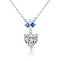 925 Silver Jewelry Zircon Heart Pendant Necklace for Women