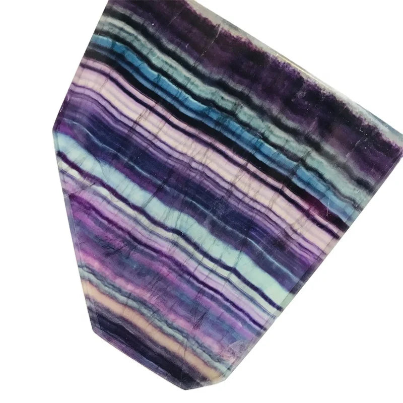 Wholesale High Quality Crystal Gemstone Healing Rainbow Fluorite Slice for Decorate