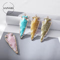 Acrylic Crystal Quartz Glass  Electroplated Pendant Gold Plated Cheap Arrowhead Charm Pendant Women Jewelry