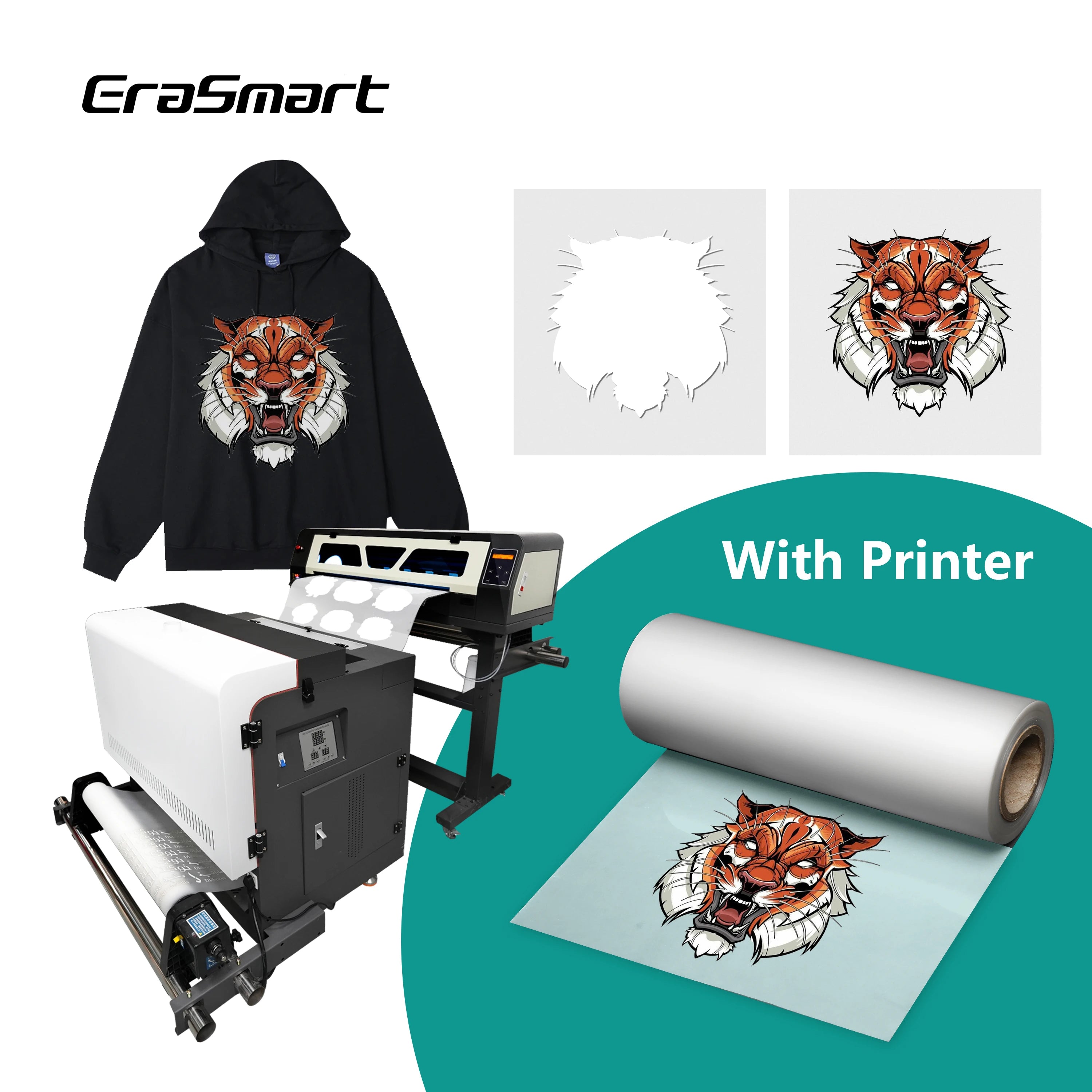 Erasmart 2024 A4 Double DTF Film 20cm*50m Fabric Textile for T-shirt Printing High Temperature Heat Transfer Hot Sale