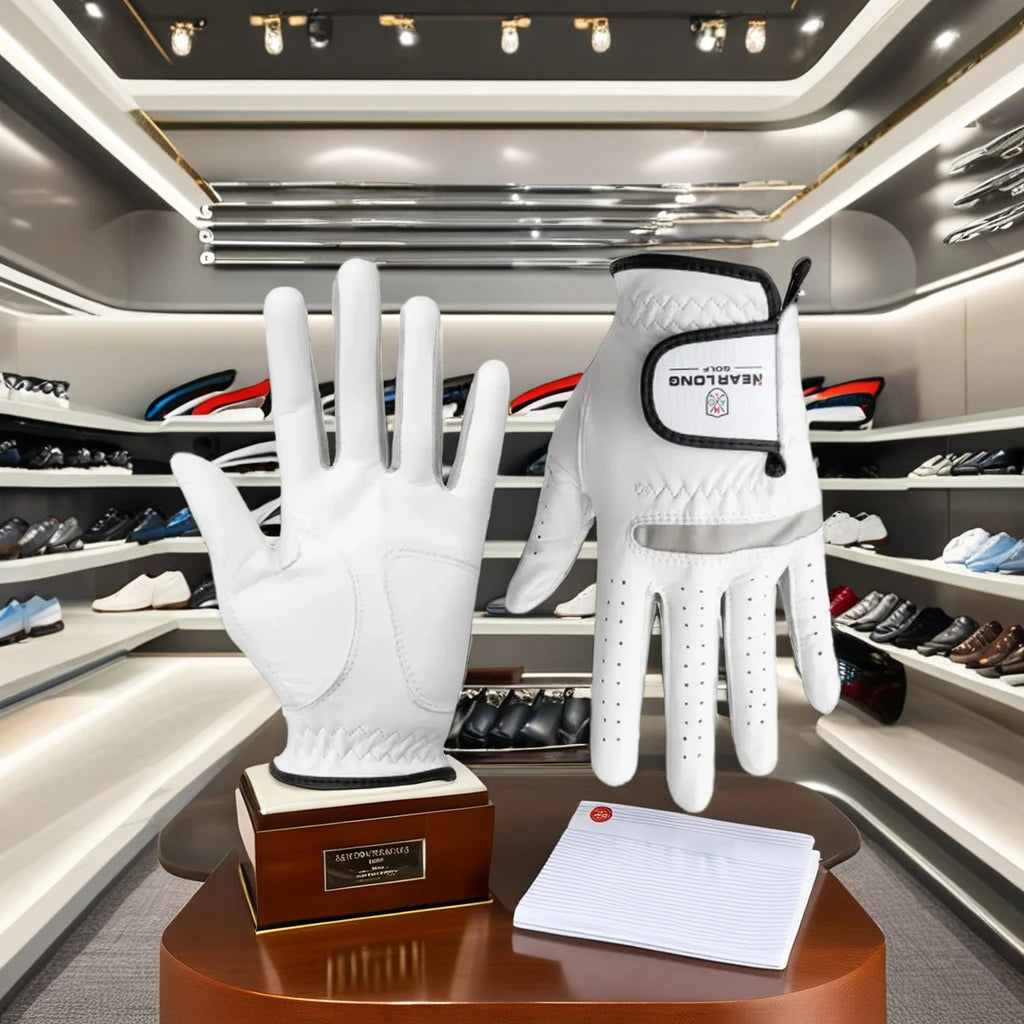 Custom Knit Golf Gloves Plastic All Fingers City-themed Gloves From Sialkot Black Sport PU Men Outdoor Gloves Golf Grip CN;GUA
