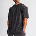High Quality Custom Printable Logo 100% Cotton Fabric Acid Washed Sweatshirt Oversized Men Tshirt