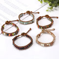 Ethnic Style New Fashion Wrap Bracelet Handmade Tube Natural Stone Bead Bracelet Bohemia 7 Chakra Bracelet for Women Men