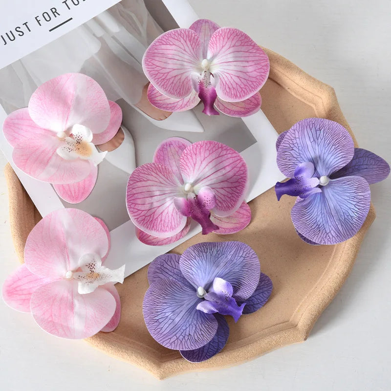 Wholesale Silk Orchid Artificial Flowers 11cm Phalaenopsis Flower Head Artificial Flower Decoration Home Decor