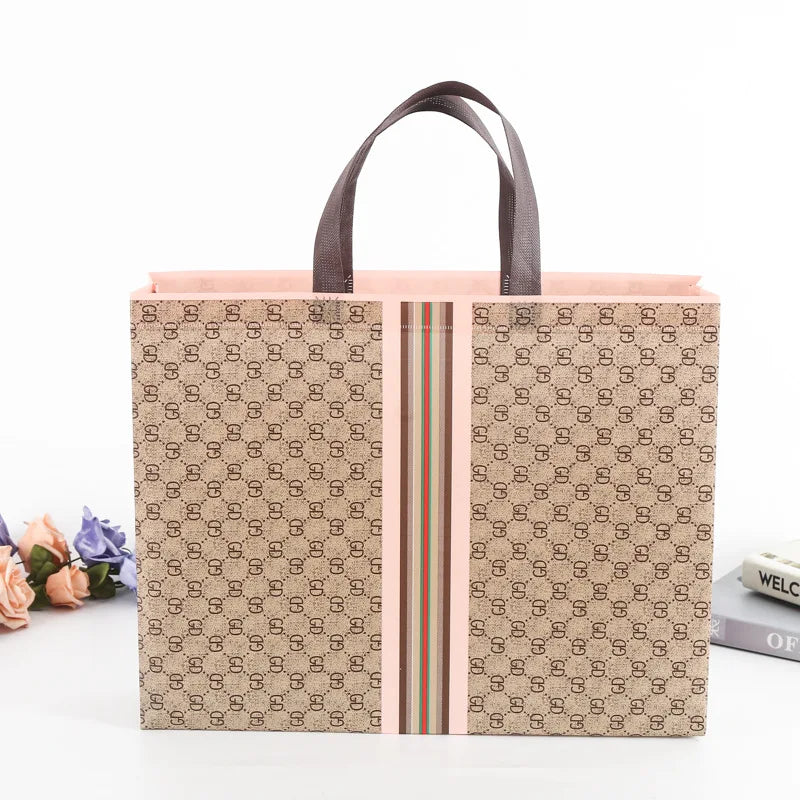 Top Quality Free Sample  Virgin Polypropylene Laminated No Woven Fabric Tote Bag  Nonwoven Fabric Shopping Bag