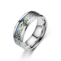 8mm Silver/Blue/Black Celtic Dragon Wholesale Tungsten Carbide Rings Anillos De Acero Inoxidable Para Mujer