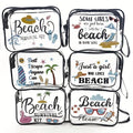 Custom Printing Portable Transparent Makeup Toiletry Bag Large Capacity PVC Cosmetic Beach Bag with Zipper Closure