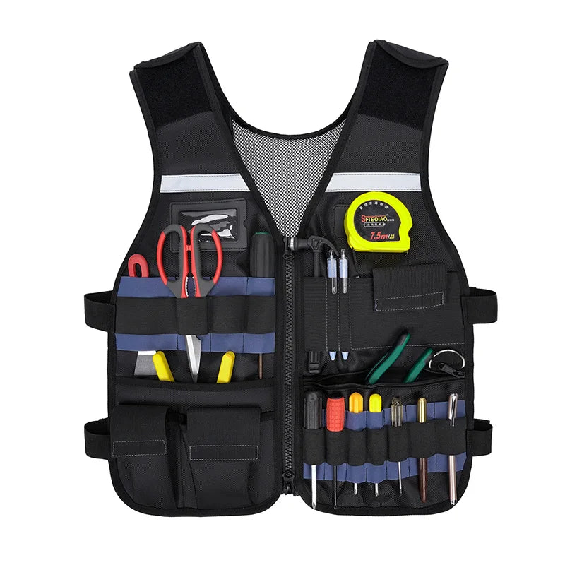 Custom Logo Multifunctional Vest Waterproof Wear-resistant Oxford Cloth Tool Pocket Tool Vest