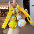 Creative Cute MOMO Duck Car Key Chain Bag Pendant Advanced Sense Duckling Ins Couple Small Gifts Wholesale
