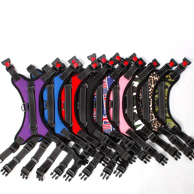 Wholesale Factory Price Fashion Reflective No Pull Nylon Pet Cat Dog Harness Vest Adjustable for Medium Large Dog Training Vest
