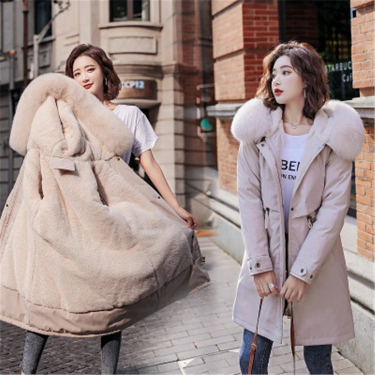 Women Custom Hoodie Warm Coat Plus Size Solid Color Cotton Padded Coats Ladies Women