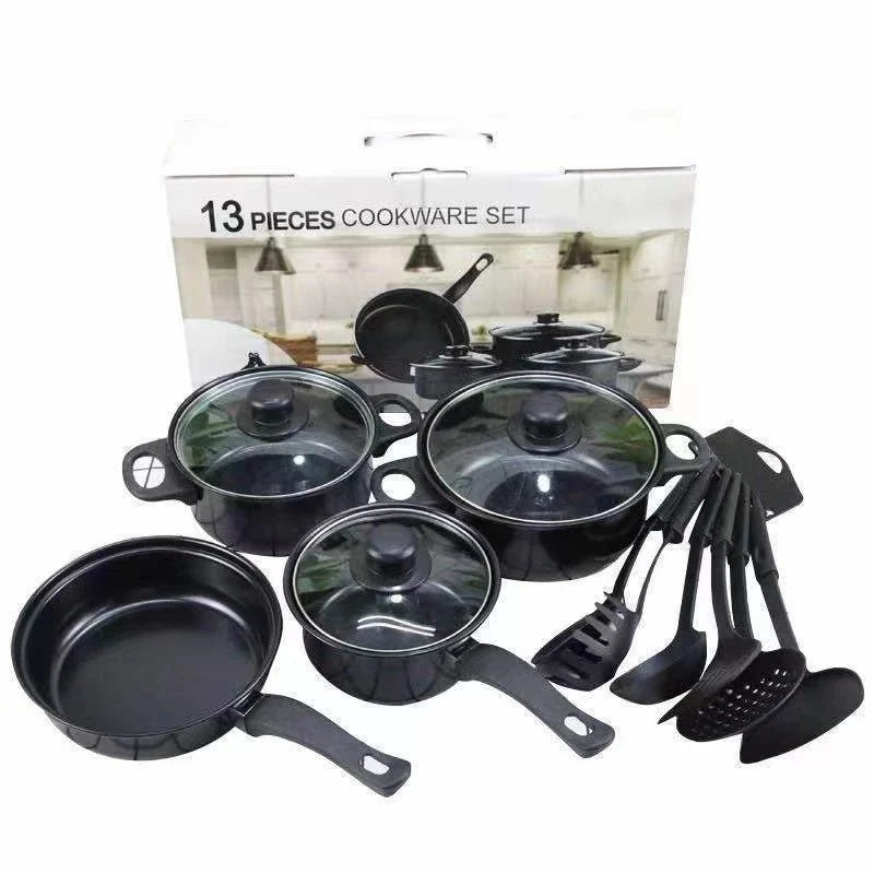 13-Piece Cookware Sets Non-Stick Pots and Pans Kit Kitchen Utensil Set Kitchenware Gifts for Friends and Family Cooking