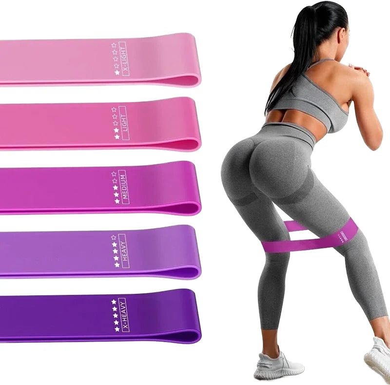 Custom Printed Mini Gym Fitness Exercise Band Set 5 Sizes TPE Mills Resistance Bands High Elastic Latex Private Label Workout