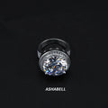 Large Zircon Diamond Ring Super Sparkling 925 Sterling Silver Luxury Women's Engagement Ring Round Baroque Micro Band