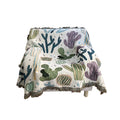Wholesale  Customiczed 50*60" Throw Jacquard Rug Polyester/Cotton Woven Tapestry  Sofa Blanket