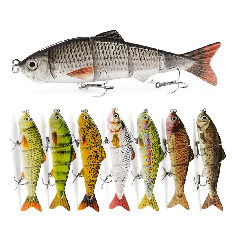 Multi Jointed Lure 12cm 17g ABS Plastic Swim Bait 4 Segmented Rattling Artificial Hard Multi Jointed Fishing Lure