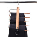 Inspring Wholesale Pants Space Saving Magic Hangers Multilayer Metal Wood Hanger