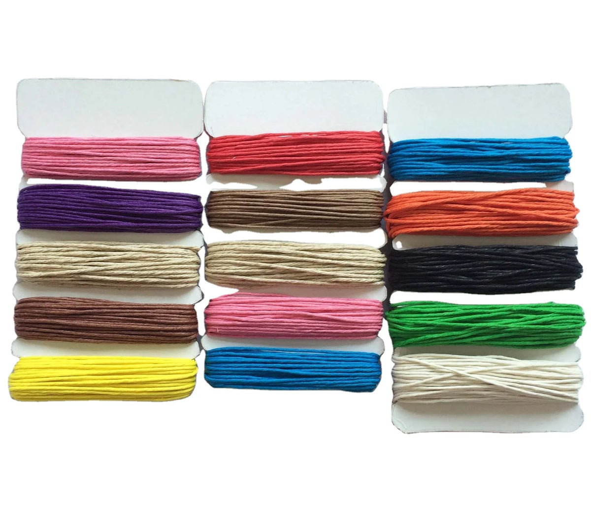 25 Yard 1mm Waxed Hemp Twine in One Card Colored Decorative Craft Waxed Rope Packaging Ropes