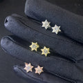 Wholesale Price New Arrivals Bulk Stock Iced Out Man Stud Earrings Screw Back Setting Hip Hop Star Shape Stud Earring 925 Silver