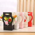 Cheap Bouquet Packaging Box Mother's Day Paper Portable Hollow Heart Shaped Flower Box for Flower Shop