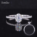 Starsgem 1ct Oval  E VVS1 Lab Diamond Ring 14k White Gold Fancy Jewelry Engagement Ring