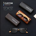 Men Fashion Square Wooden Sunglasses Custom Logo UV400 Brown Black Frame Eco-Friendly Bamboo Shades Sunglasses