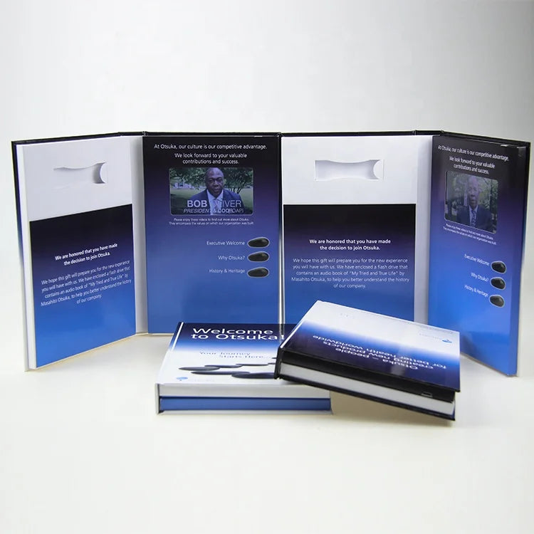 Cheap Price Corporate Promotional Gift Items Wholesale Chinese Homemade Paper UV Printing Screen LCD Video Brochure Card