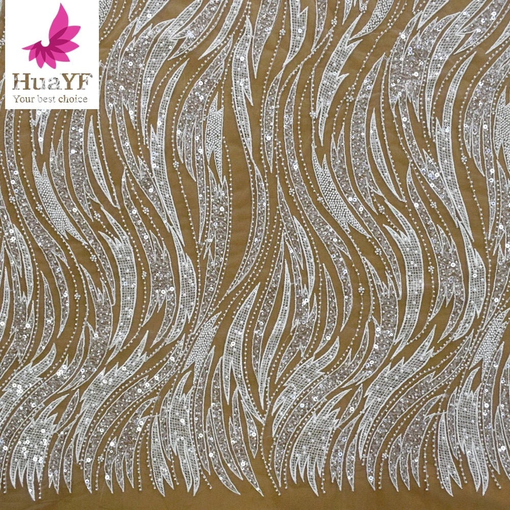 Pretty Bridal Wedding Lace Style African French White Color Lace Fabrics for Wedding Party HY1601