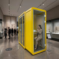 Portable Soundproof Booth for Home Vocal Practice Wooden Frame Glass Office Round Shape 2 Piece Customized Color MegaBDM