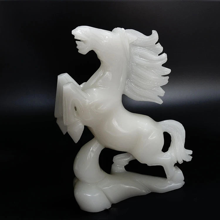 Crystal Crafts DIY new arrival Jade Horse Statue Sculpture Home decoration