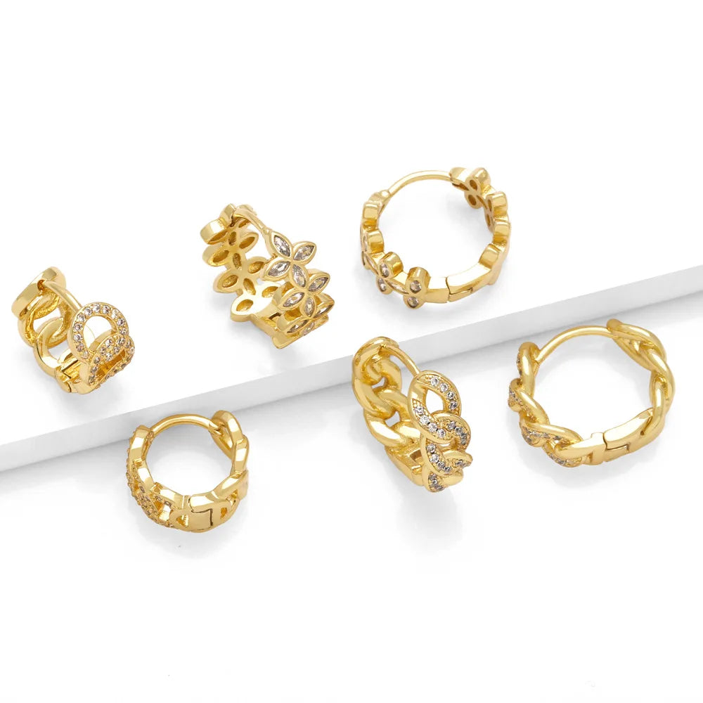 MIENTE Wholesale New Design Earring Gold Plating Stud Earrings for Women 18k Gold Plated Women Earrings