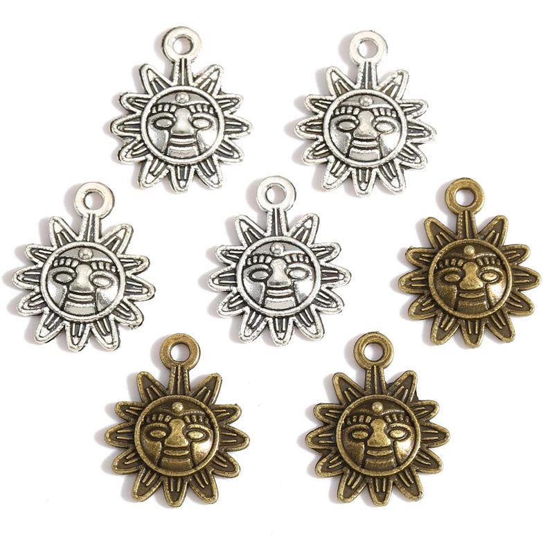 2 Colors Antique Silver Plated Sun Charm Pendants Jewelry Diy Jewelry Accessories Making DIY Findings L203
