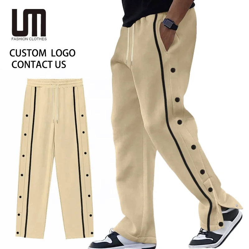 Wholesale Men's Cargo Pants Sports Casual Loose Fit Drawstring Multi-Pocket Solid Color Fashion Pants for Outdoor