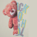 Hot Selling Personalized pink love Teddy Bear Hot Stamping Iron on Sticker Cartoon Printing