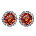 Fashion French Retro 1ct+1ct  Round Shape Sterling Silver Moissanite Diamond Earrings Main Stone for Women