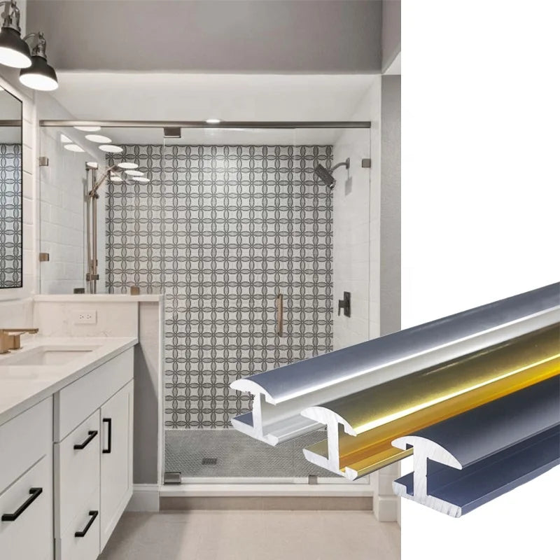Aluminum Trough Kit Is Suitable for Shower Glass Fixed groove Profiles. It Is a Wholesale Product for Shower Room Projects.