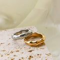 Chris April in Stock Fashion Jewelry PVD Gold Plated 316L Stainless Steel Minimalist Bamboo Ring