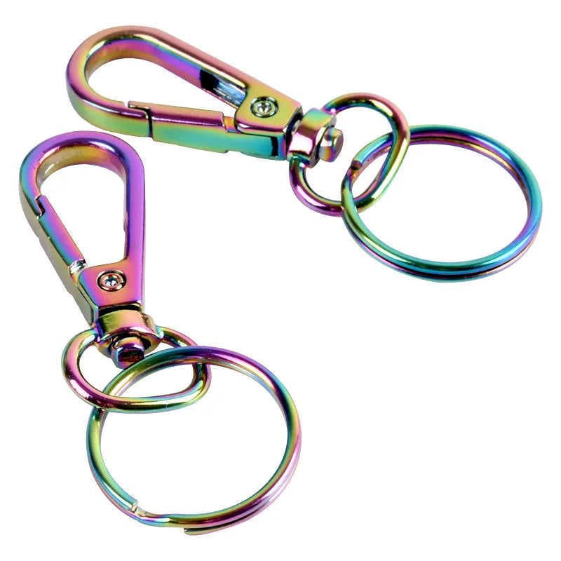 Rainbow Spring Swivel Lobster Clasp Metal Swivel Snap Hook With Ring