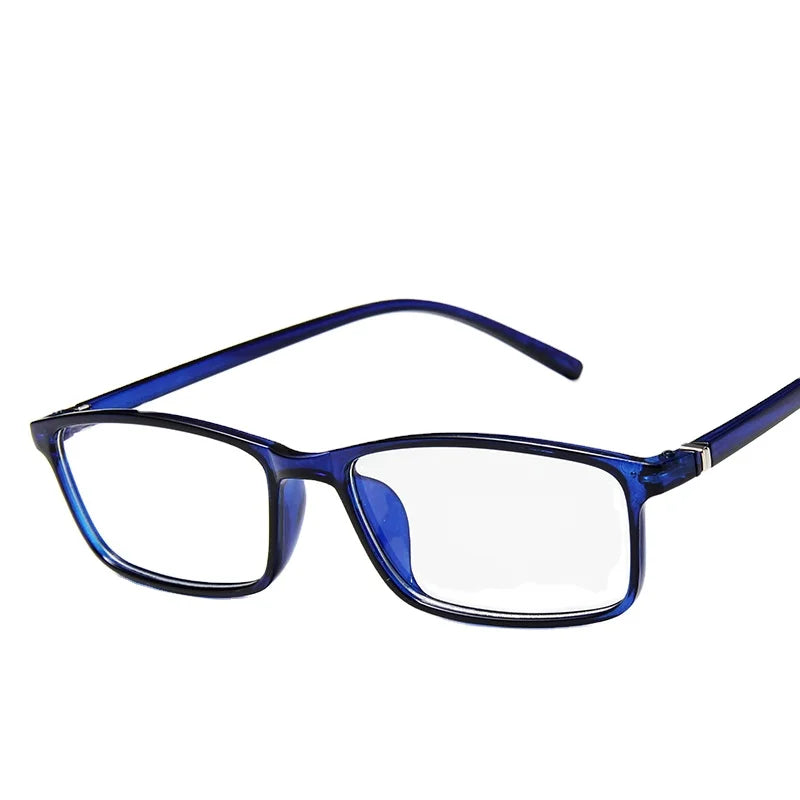 Women's Fashion Square Glasses with Small Frame Transparent Color Anti-Blue Light PC Material