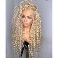 Top Quality Raw Hair Preplucked Glueless 40 Inch Human Hair Blonde Full Lace Wig in Stock Light Color 613 Wigs