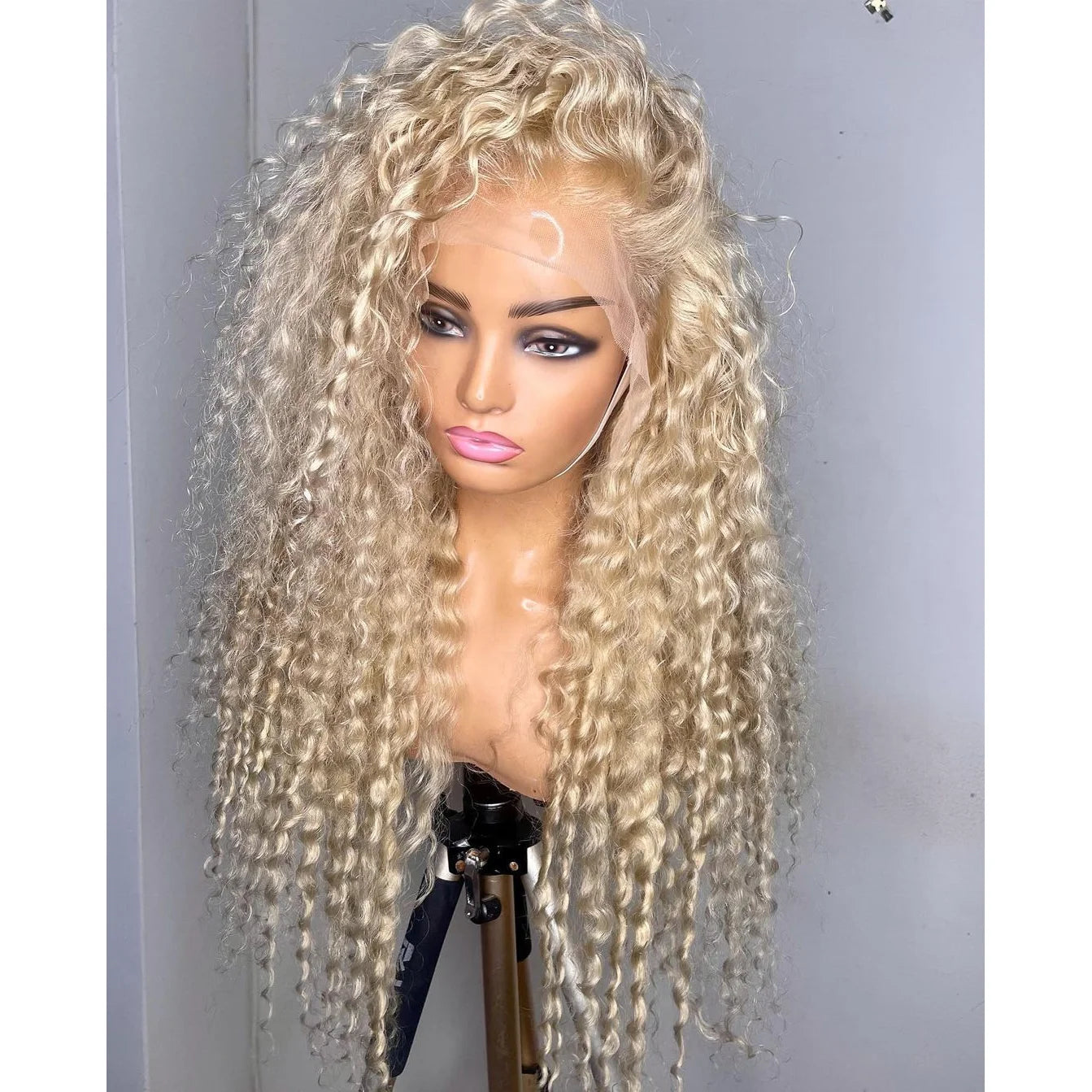 Top Quality Raw Hair Preplucked Glueless 40 Inch Human Hair Blonde Full Lace Wig in Stock Light Color 613 Wigs