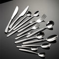 Luxury Restaurant Hotel Cutlery Set Silver Metal Stainless Steel 304 Spoon Fork Knife Flatware With Hammer Pattern Handle1011032 MegaBDM