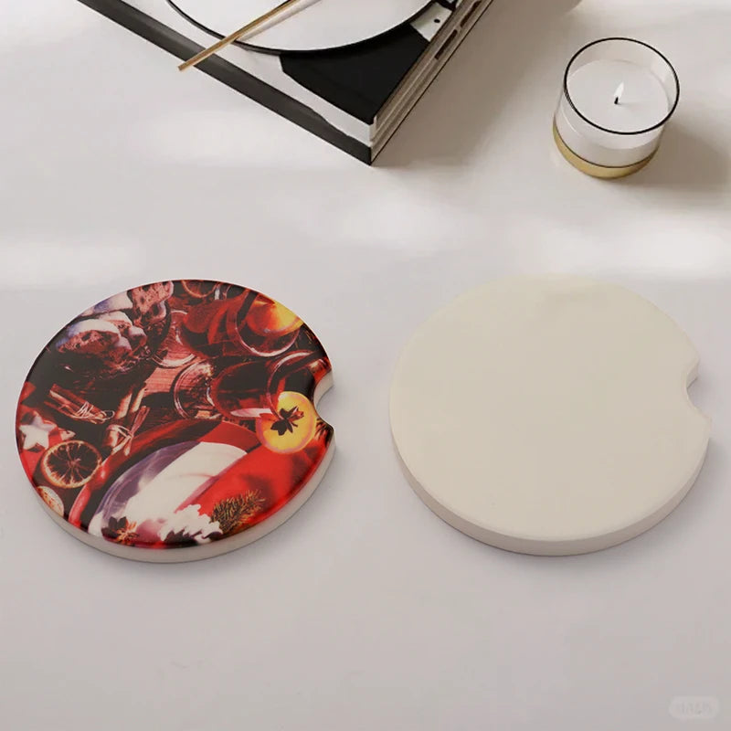 Promotion Personalize Tea Cup Ceramic Coasters with Cork for Sublimation